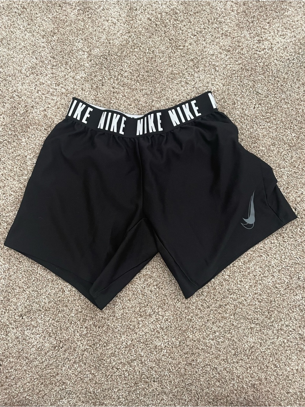 Nike Black Athletic Shorts with White Branded Waistband